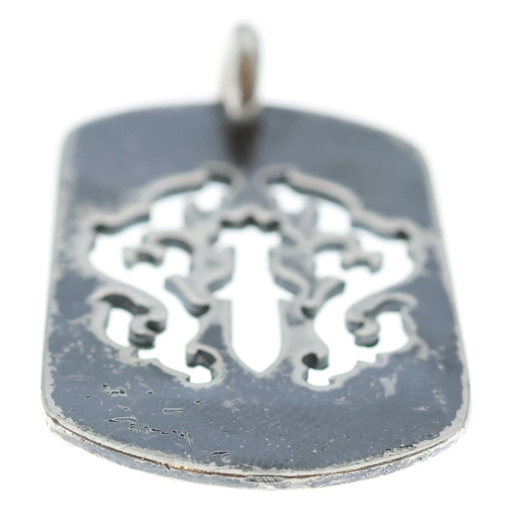 CHROME HEARTS(クロムハーツ) OLD D TAG LRG DAGGER ヴァインダガーカットアウトドッグタグ ラージ ペンダントトップ シルバー BCA240