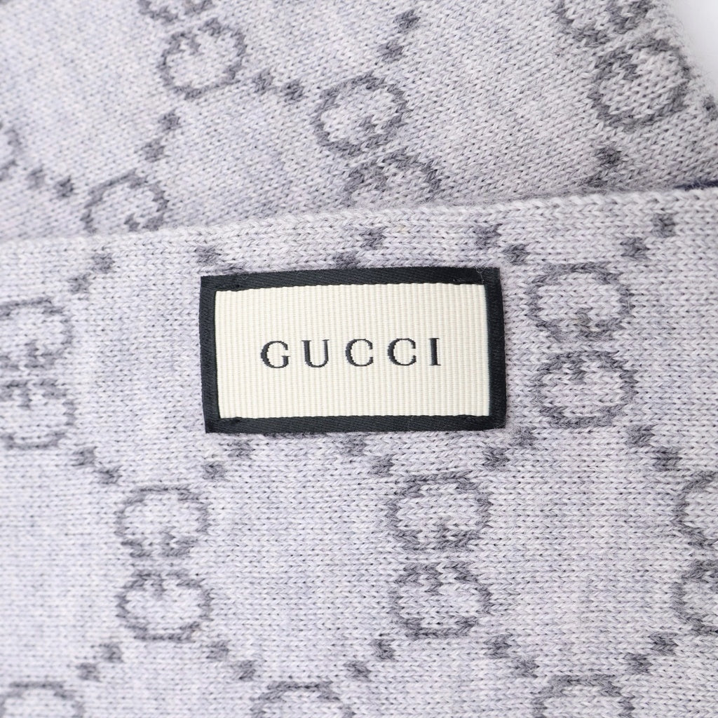 GUCCI(グッチ) GGロゴ 総柄 ウール ストール マフラー グレー 325806 レディース