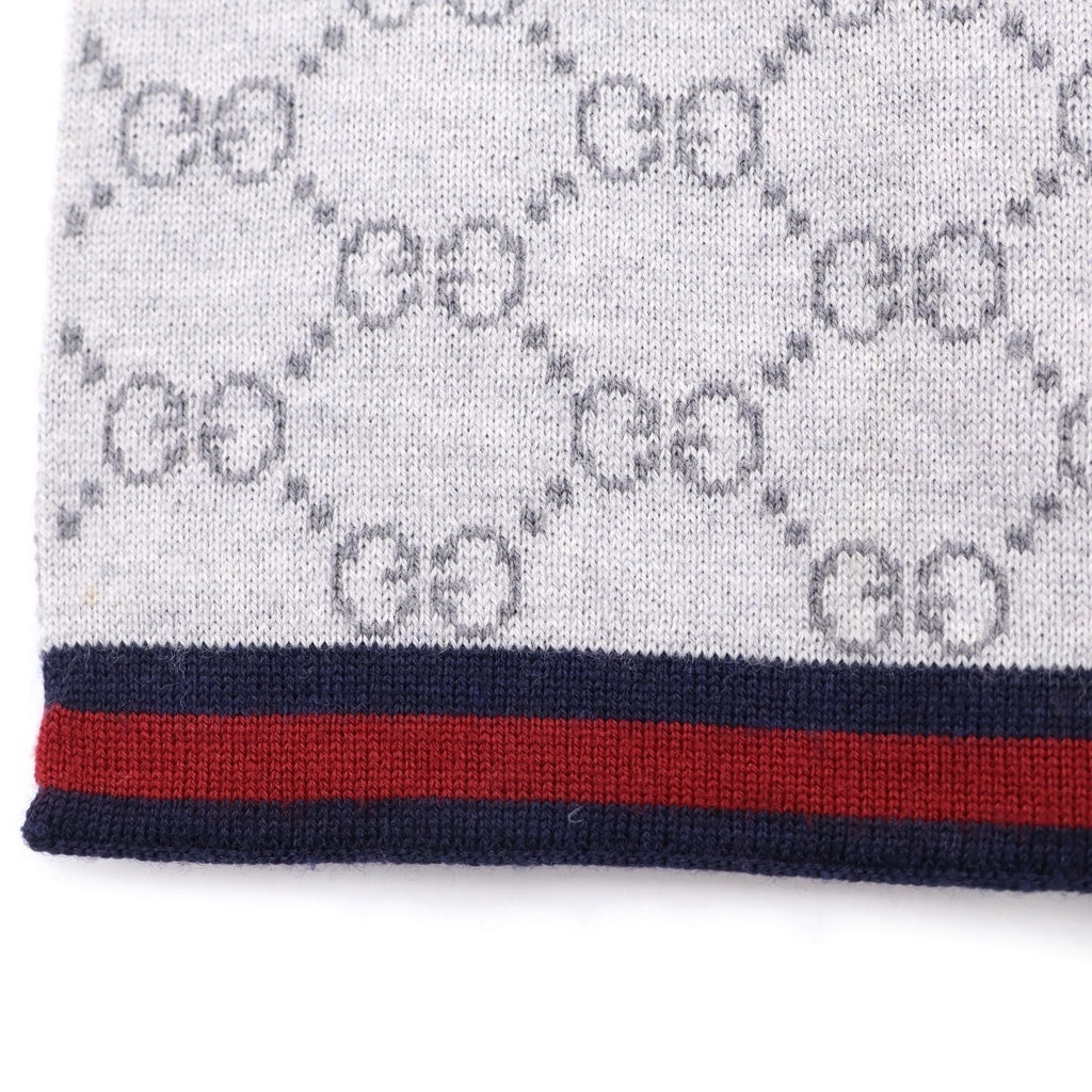 GUCCI(グッチ) GGロゴ 総柄 ウール ストール マフラー グレー 325806 レディース