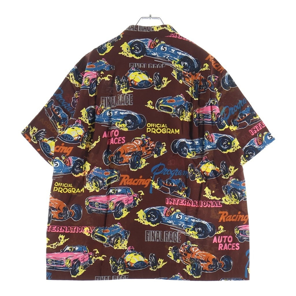 Sacai(サカイ) 25SS CAR RACE TROPICAL PRINT SHIRT カーレース トロピカル 総プリント 半袖 オープンカラーシャツ ブラウン 25-03653M