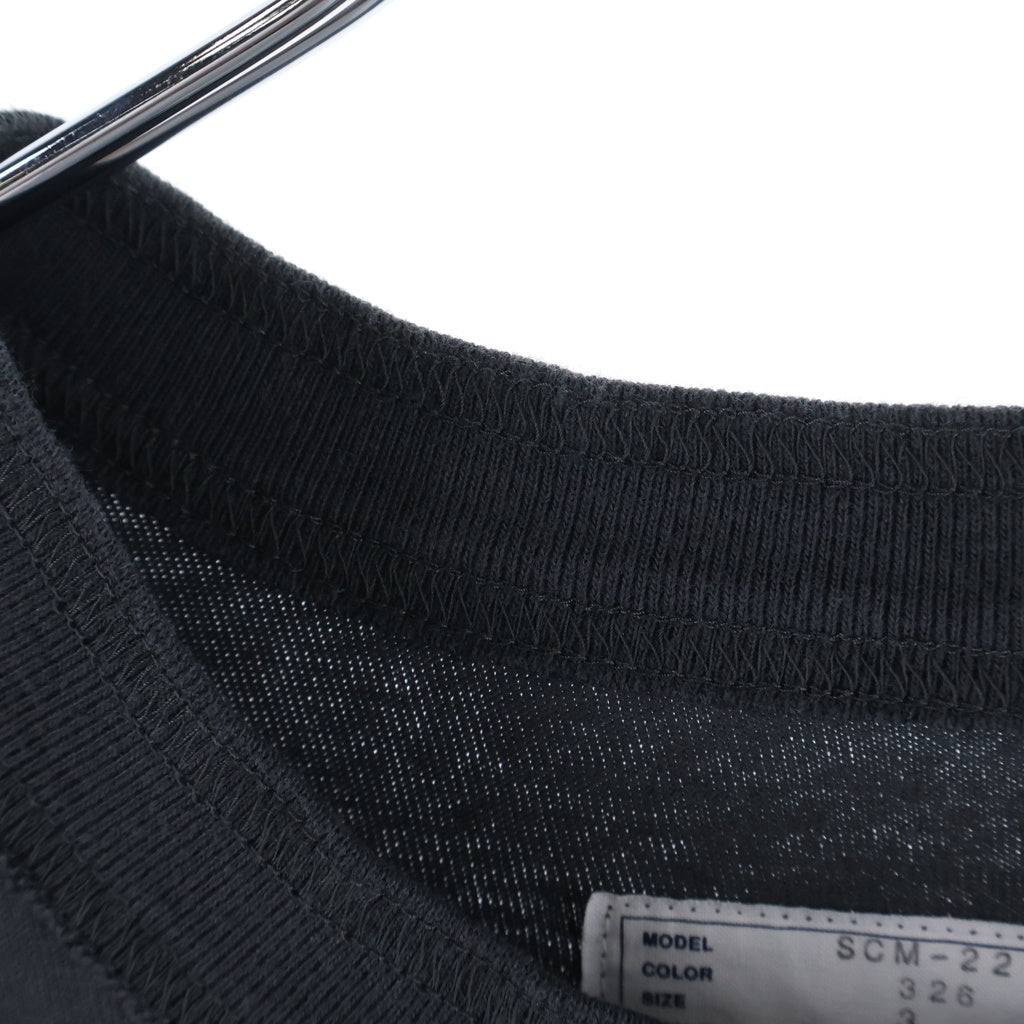 Sacai(サカイ) 25SS COTTON JERSEY T‐SHIRT コットン ジャージ クルーネック半袖ポケットTシャツ カットソー グレー SCM-227