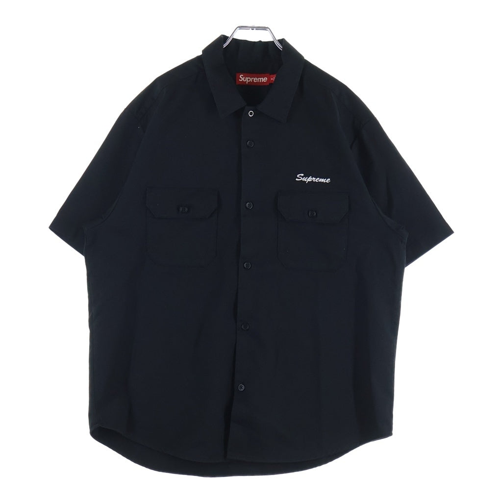 SUPREME(シュプリーム) 25SS Rhinestone Pin Up S/S Work Shirt ラインストーン ピンナップ ショートスリーブ ワークシャツ ブラック