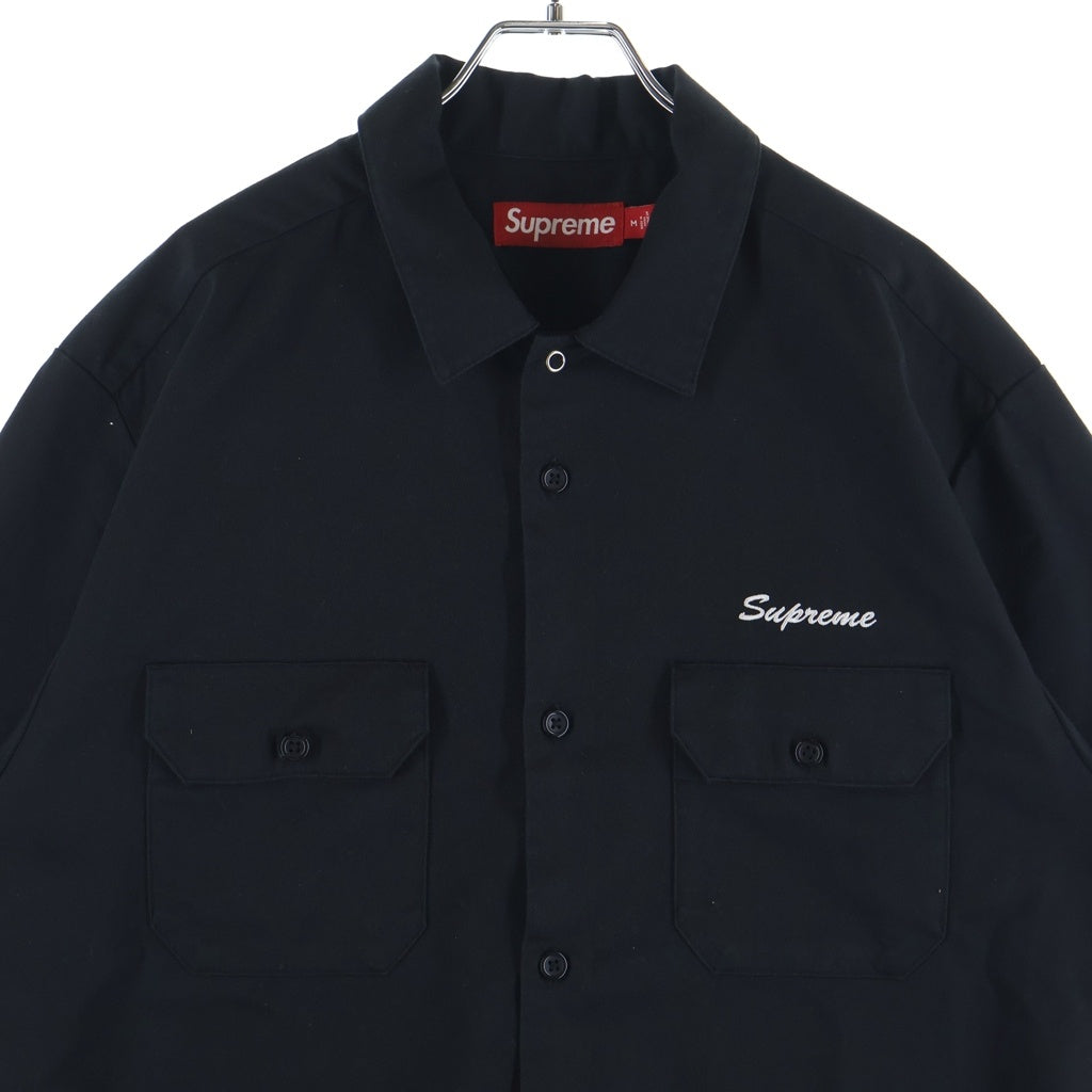SUPREME(シュプリーム) 25SS Rhinestone Pin Up S/S Work Shirt ラインストーン ピンナップ ショートスリーブ ワークシャツ ブラック