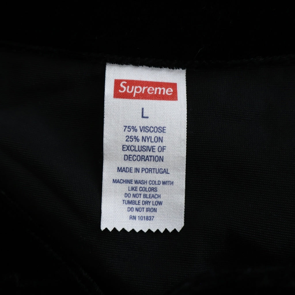 SUPREME(シュプリーム) 25SS Velvet Baseball Jersey ベルベット ベースボール ジャージ 半袖フットボールシャツ ブラック
