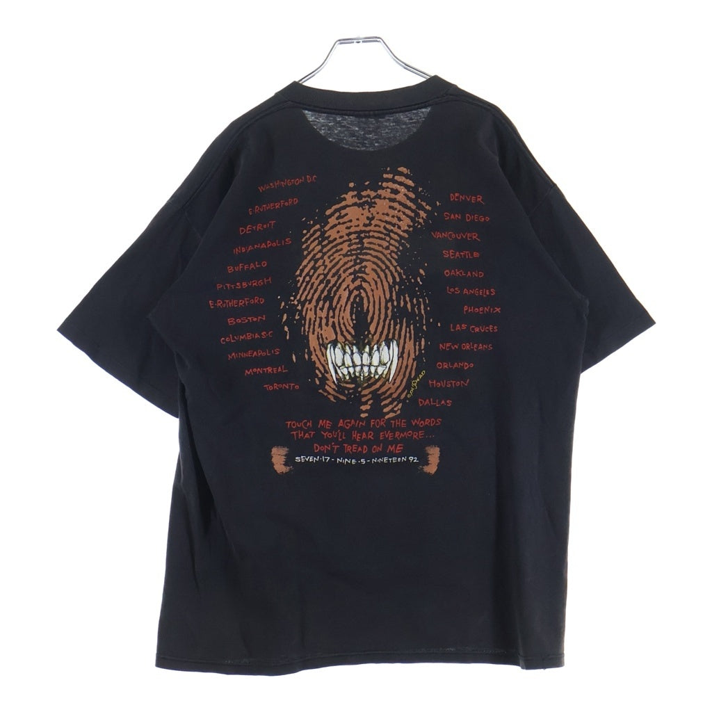VINTAGE(ヴィンテージ) 90s VINTAGE METALLICA DON'T TREAD ON ME METALLICA TAG ヴィンテージ ドント トレッド オンミー メタリカ クルーネック半袖Tシャツ カットソー ブラック