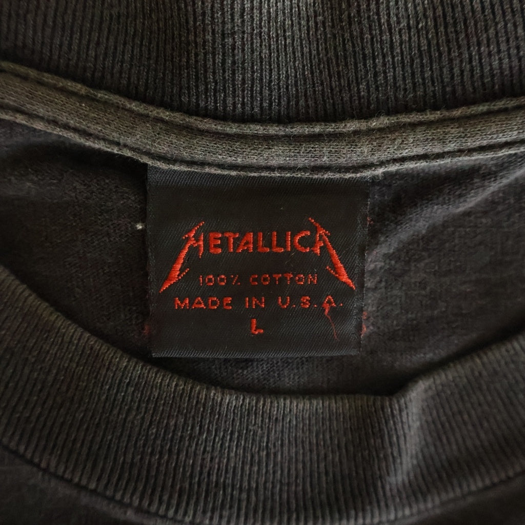 VINTAGE(ヴィンテージ) 90s VINTAGE METALLICA DON'T TREAD ON ME METALLICA TAG ヴィンテージ ドント トレッド オンミー メタリカ クルーネック半袖Tシャツ カットソー ブラック