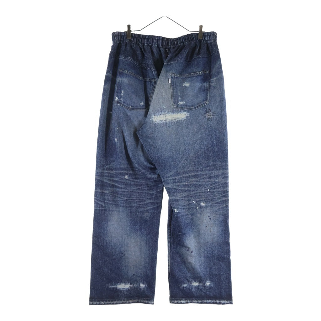 SAPEur(サプール) 5550XX SWEAT PANTS トロンプルイユスウェットパンツ ブルー A0025-001