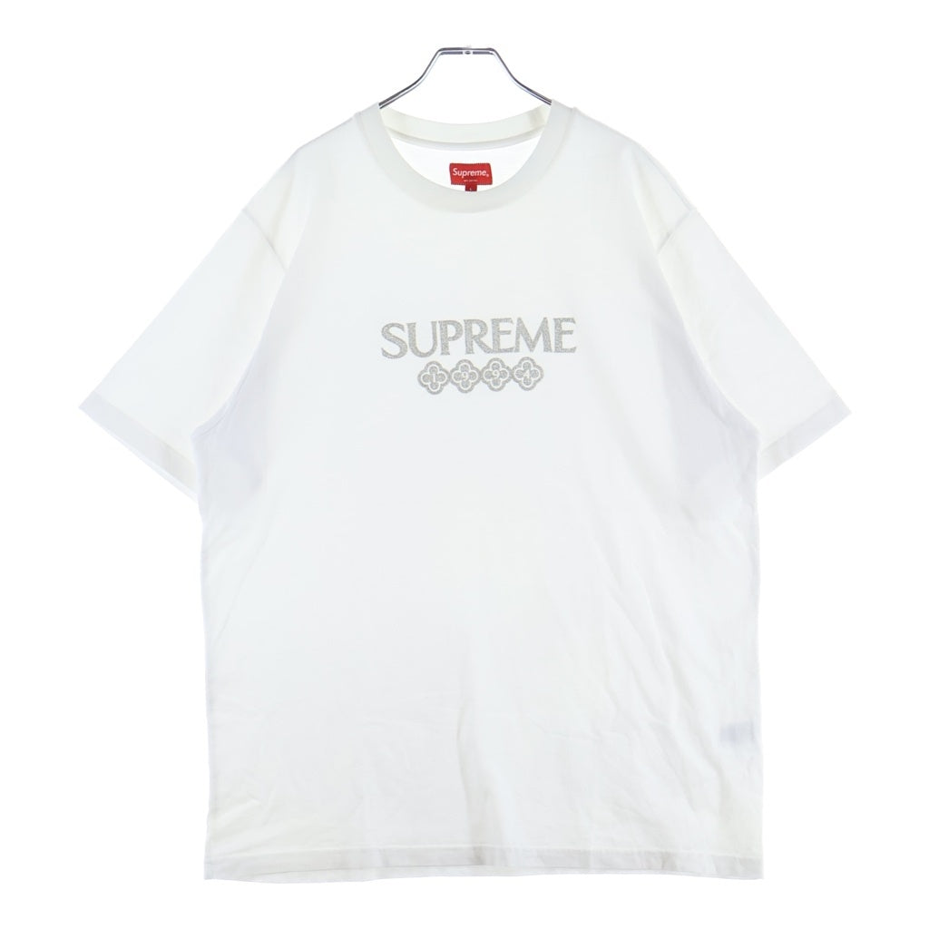 SUPREME(シュプリーム) 21AW GLITTER S/S TOP グリッター クルーネック半袖Tシャツ カットソー ホワイト