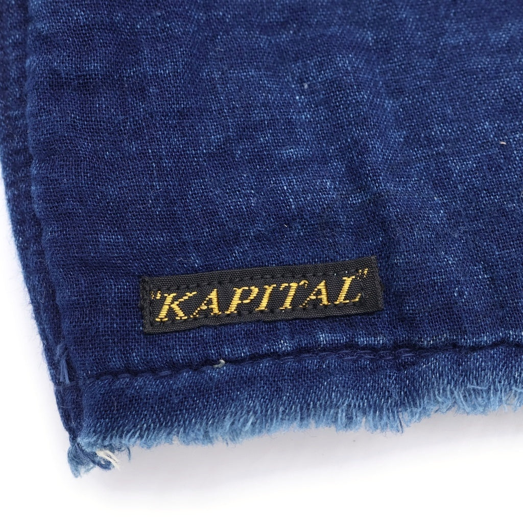 KAPITAL(キャピタル) BORO ボロ コットン ストール マフラー インディゴ レディース
