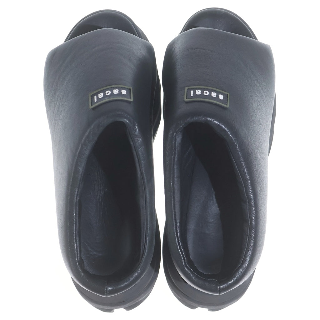 Sacai(サカイ) PADDED WEDGE MulesPLATFORM プラットフォームサンダル パデッドウェッジミュール ブラック 24-07175 レディース