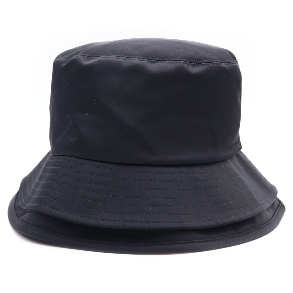 Sacai(サカイ) 23SS NYLON TWILL DOUBLE BRIM HAT ナイロンツイル ダブルブリム バケットハット 帽子 ブラック 23-559S
