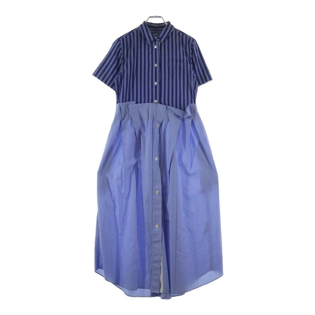 Sacai(サカイ) 21SS COTTON STRIPE DRESS コットンストライプドレスシャツ ワンピース ブルー 21-05569 レディース