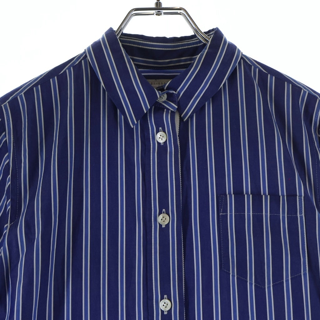 Sacai(サカイ) 21SS COTTON STRIPE DRESS コットンストライプドレスシャツ ワンピース ブルー 21-05569 レディース