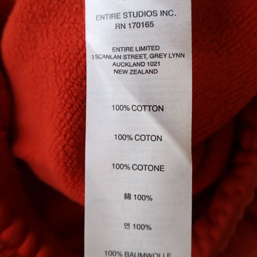 entire studios(エンタイア スタジオ) STRAIGHT LEG SWEATPANT ストレートレッグ スウェットパンツ レッド ES2204