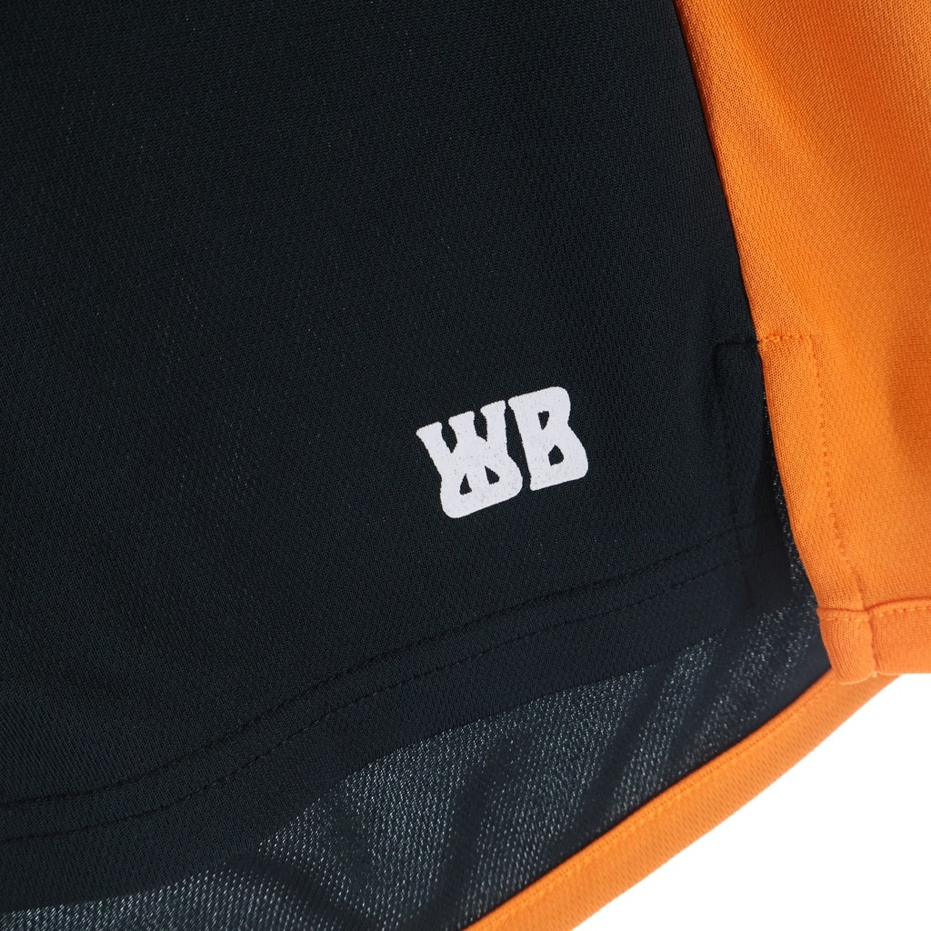 Wales Bonner(ウェールズ ボナー) 25SS Home Jersey Shorts ホームジャージーショーツ ハーフパンツ ブラック/オレンジ US25JE21-PL04-999