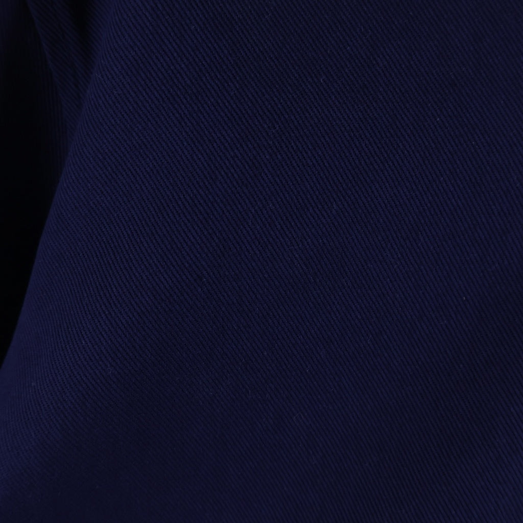 Wales Bonner(ウェールズ ボナー) 24AW Freestyle Shirt フリースタイル コットン ノーカラー半袖シャツ ネイビー MA24SH18 CO15 599