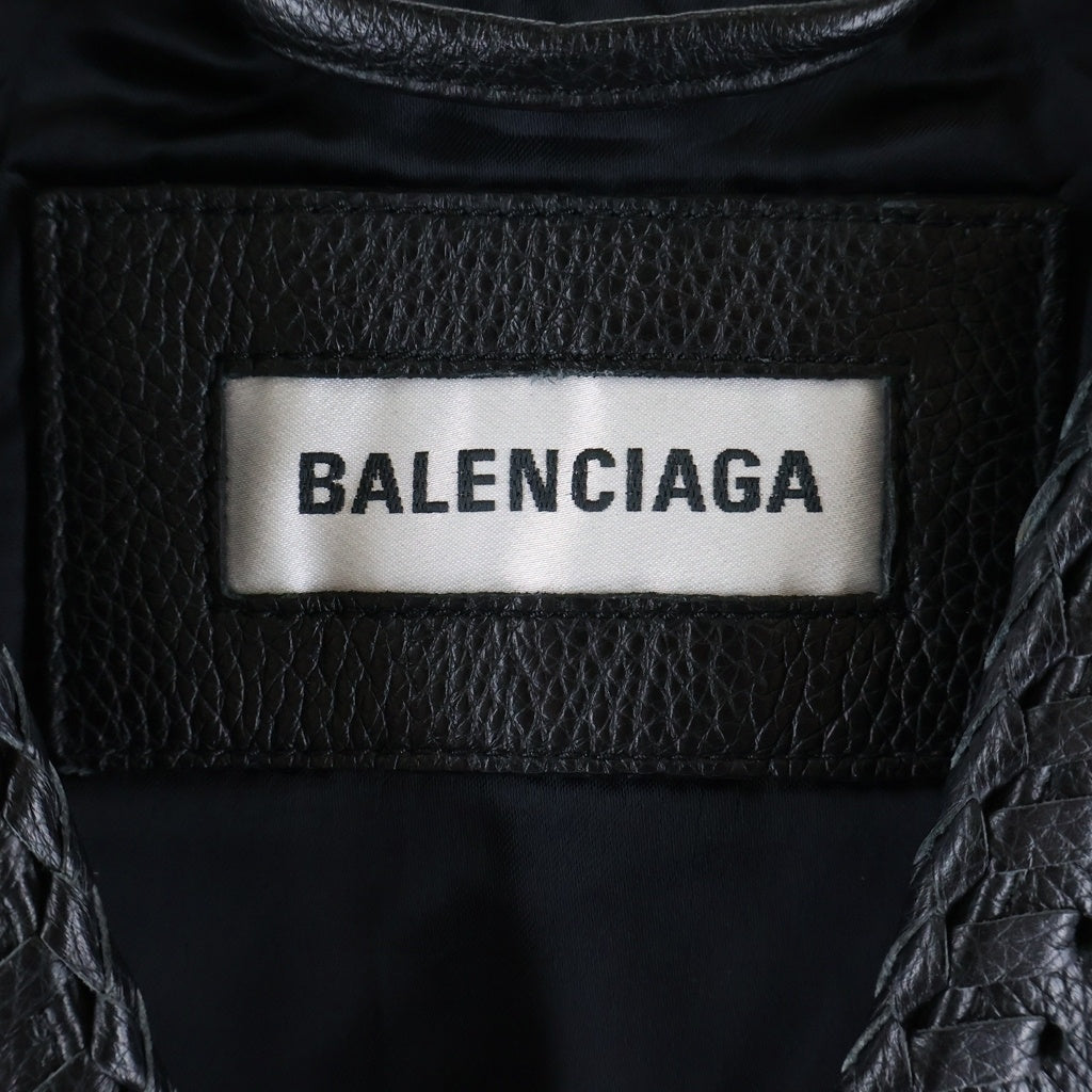 BALENCIAGA(バレンシアガ) 57 AVENUE MONTAIGNE レザー フリンジ ベストジャケット ブラック 518079 TAS02