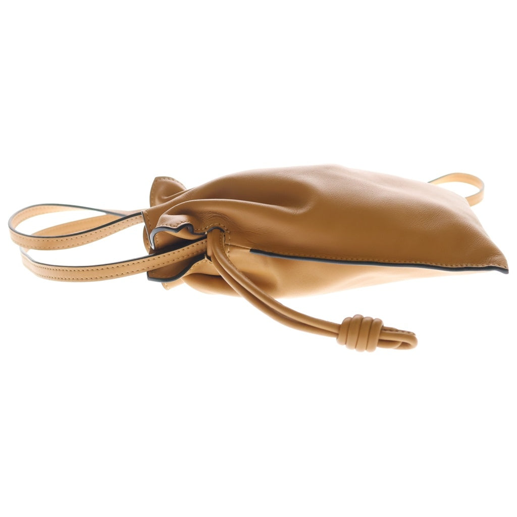 LOEWE(ロエベ) FLAMENCO POCKET フラメンコポケット レザー ロゴエンボス 巾着 バッグ ブラウン A411F10X01 レディース