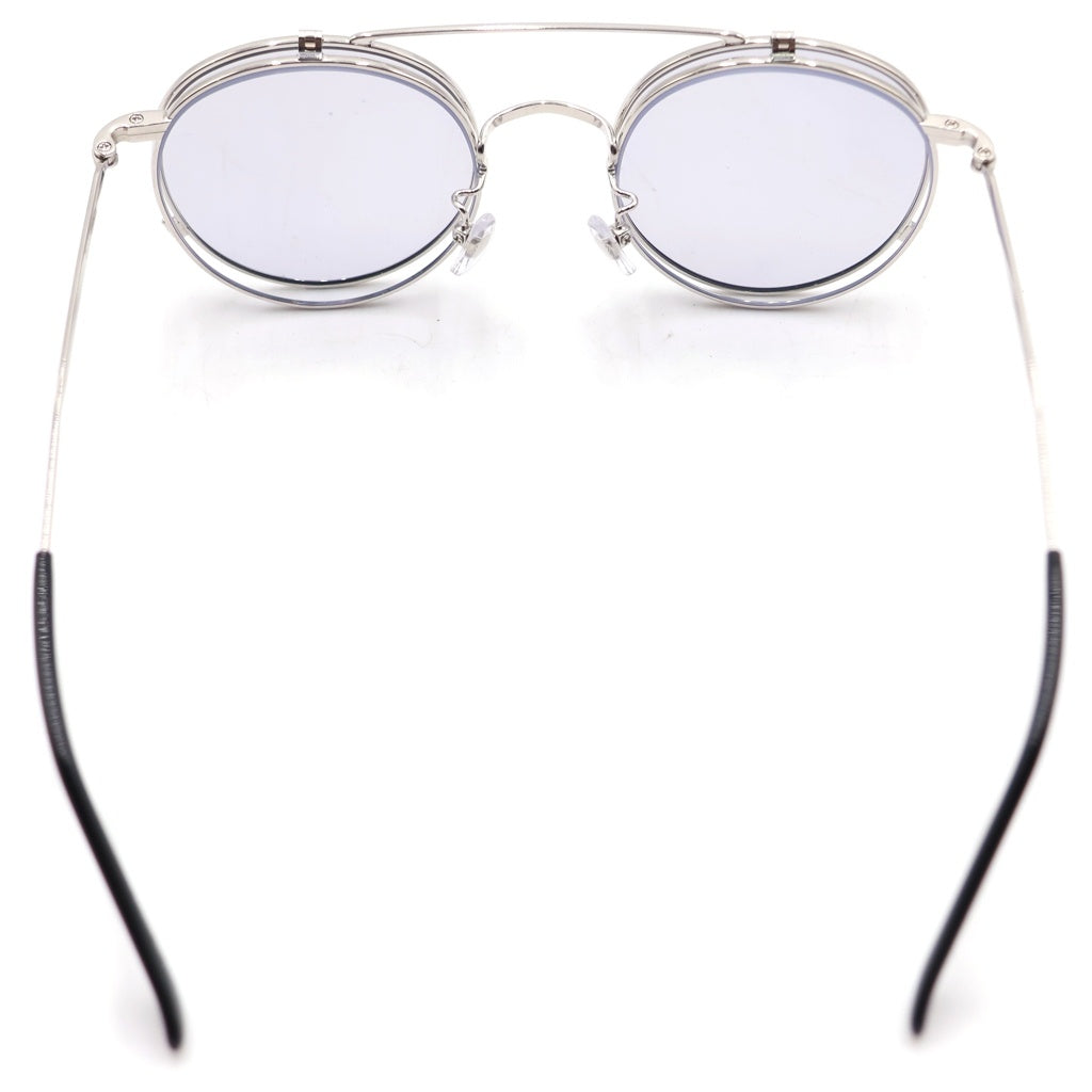CALEE(キャリー) FLIP UP TYPE CIRCLE METAL GLASSES <EXCLUSIVE> フリップアップ サークルメタル サングラス シルバー/ブラック