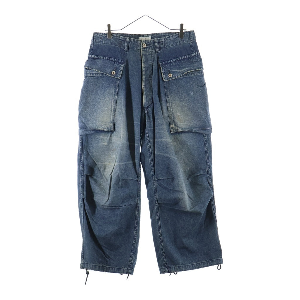 NO BRAND(ノーブランド) HERILL/ヘリル Nepdenim M44 Trousers ワイドデニムパンツ カーゴパンツ インディゴ