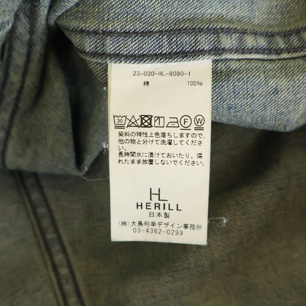 NO BRAND(ノーブランド) HERILL/ヘリル Nepdenim M44 Trousers ワイドデニムパンツ カーゴパンツ インディゴ