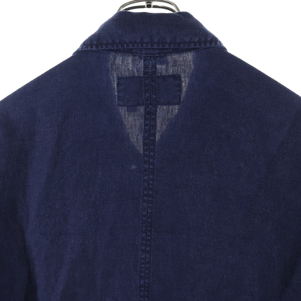 anachronorm(アナクローム) SULFUR DYED LINEN UTILITY JACKET 硫化染めリネン ユーティリティジャケット ネイビー