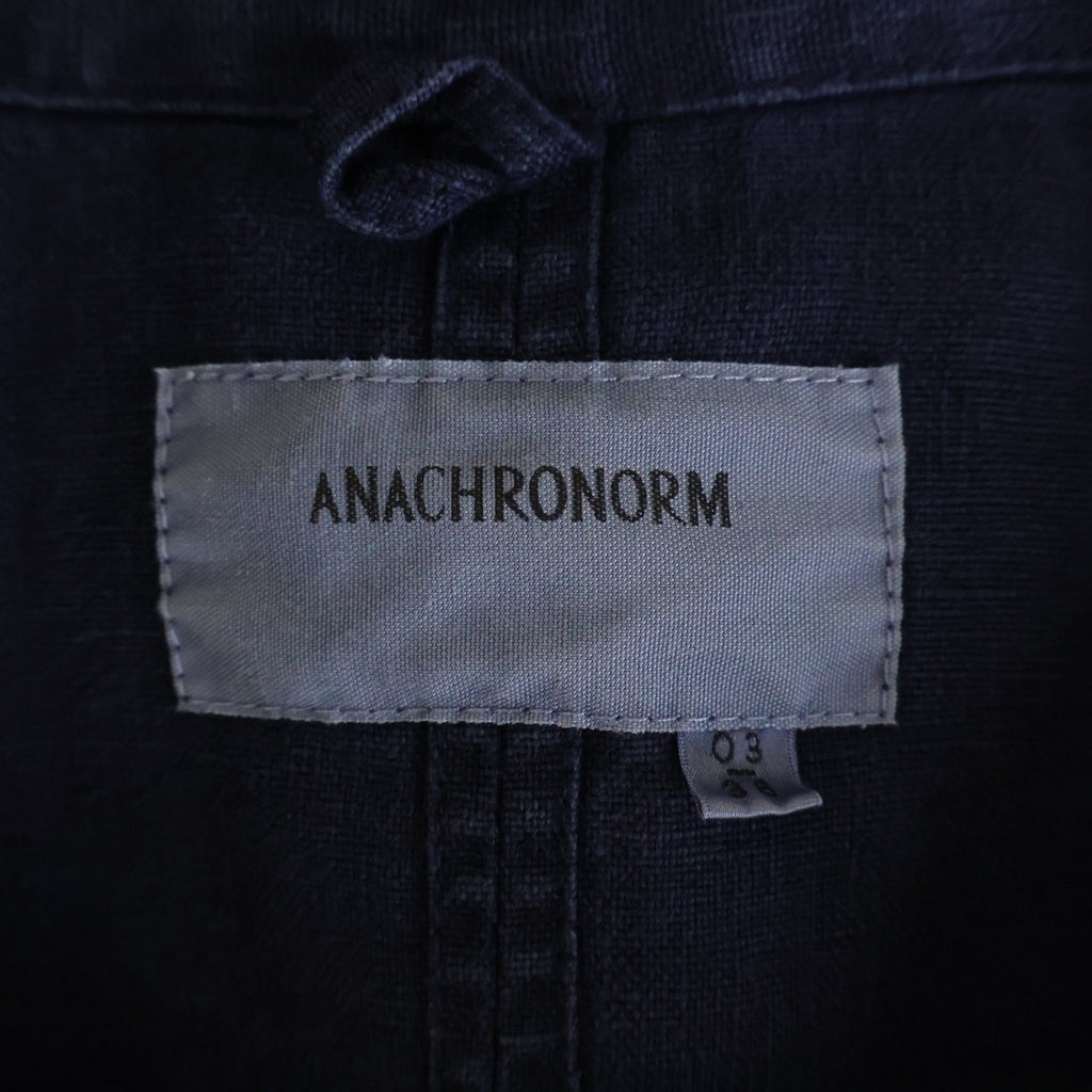 anachronorm(アナクローム) SULFUR DYED LINEN UTILITY JACKET 硫化染めリネン ユーティリティジャケット ネイビー