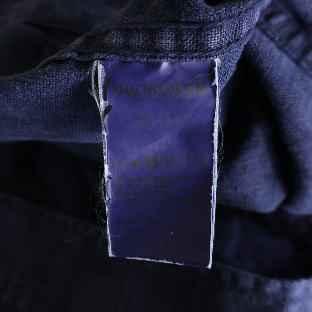 anachronorm(アナクローム) SULFUR DYED LINEN UTILITY JACKET 硫化染めリネン ユーティリティジャケット ネイビー