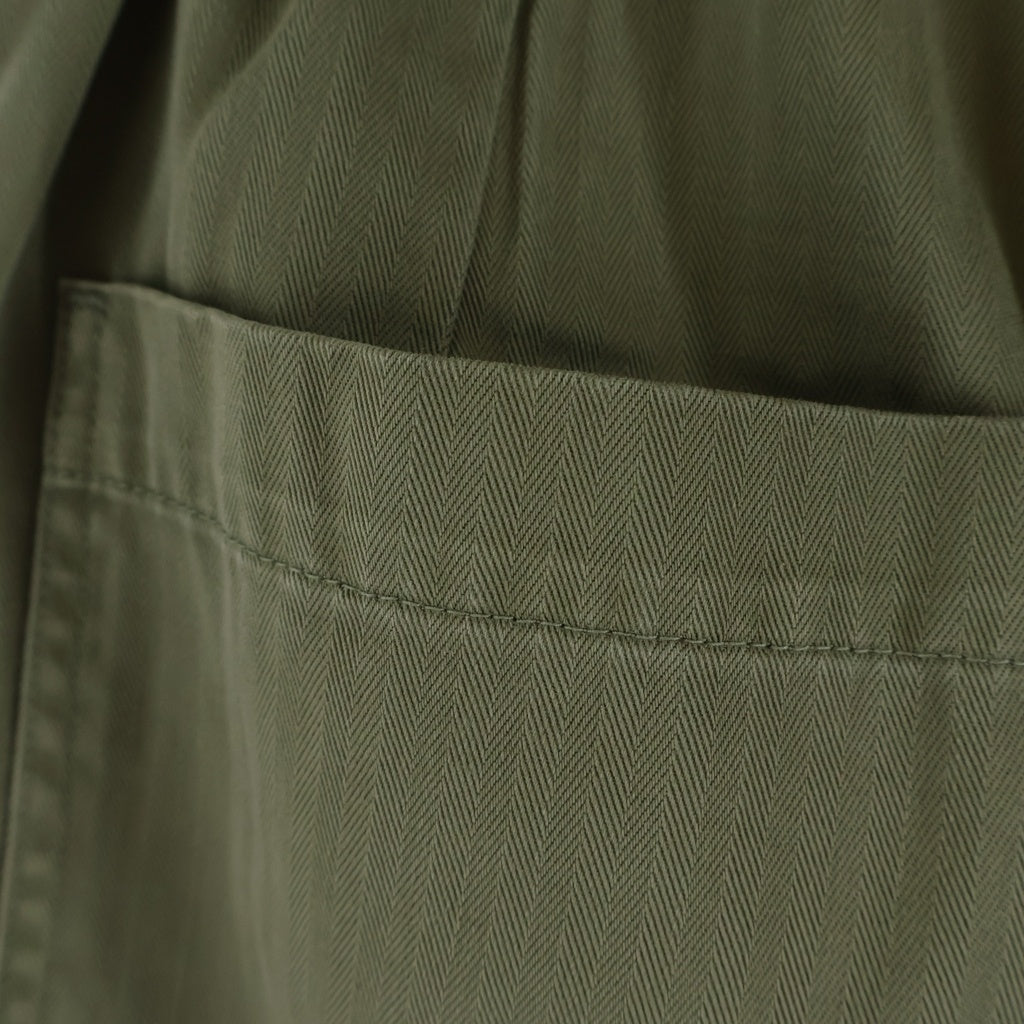 KAPITAL(キャピタル) Sulfur Herringbone Easy Baker Pants サイドスタッズ 硫化ヘリンボーンベイカーパンツ カーキ