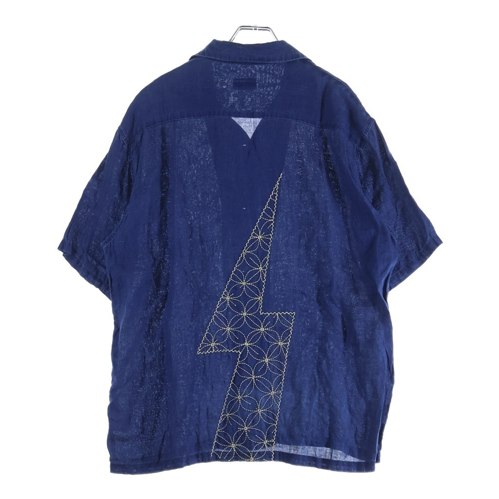 KAPITAL(キャピタル) Thunder Sashiko French Cloth Linen Aloha Shirt サンダー刺し子 フレンチクロスリネン アロハシャツ