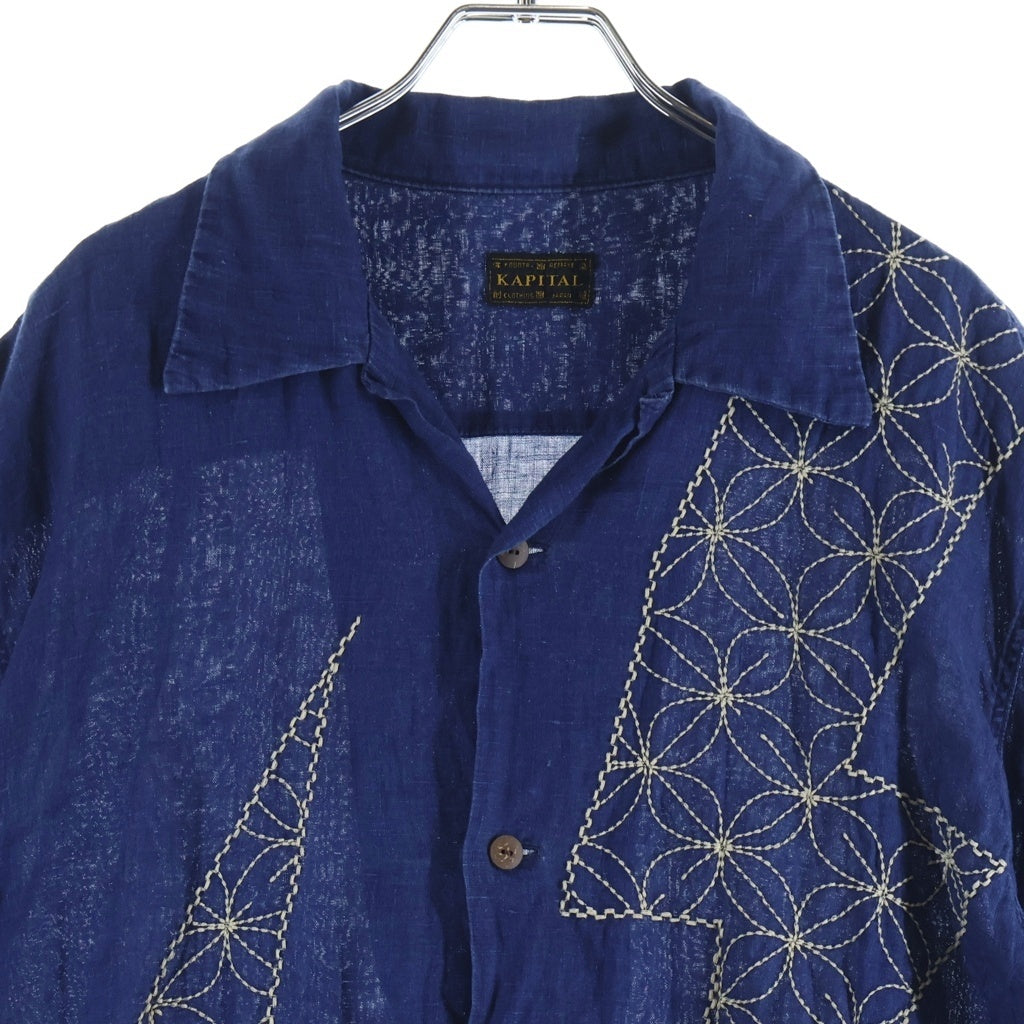 KAPITAL(キャピタル) Thunder Sashiko French Cloth Linen Aloha Shirt サンダー刺し子 フレンチクロスリネン アロハシャツ