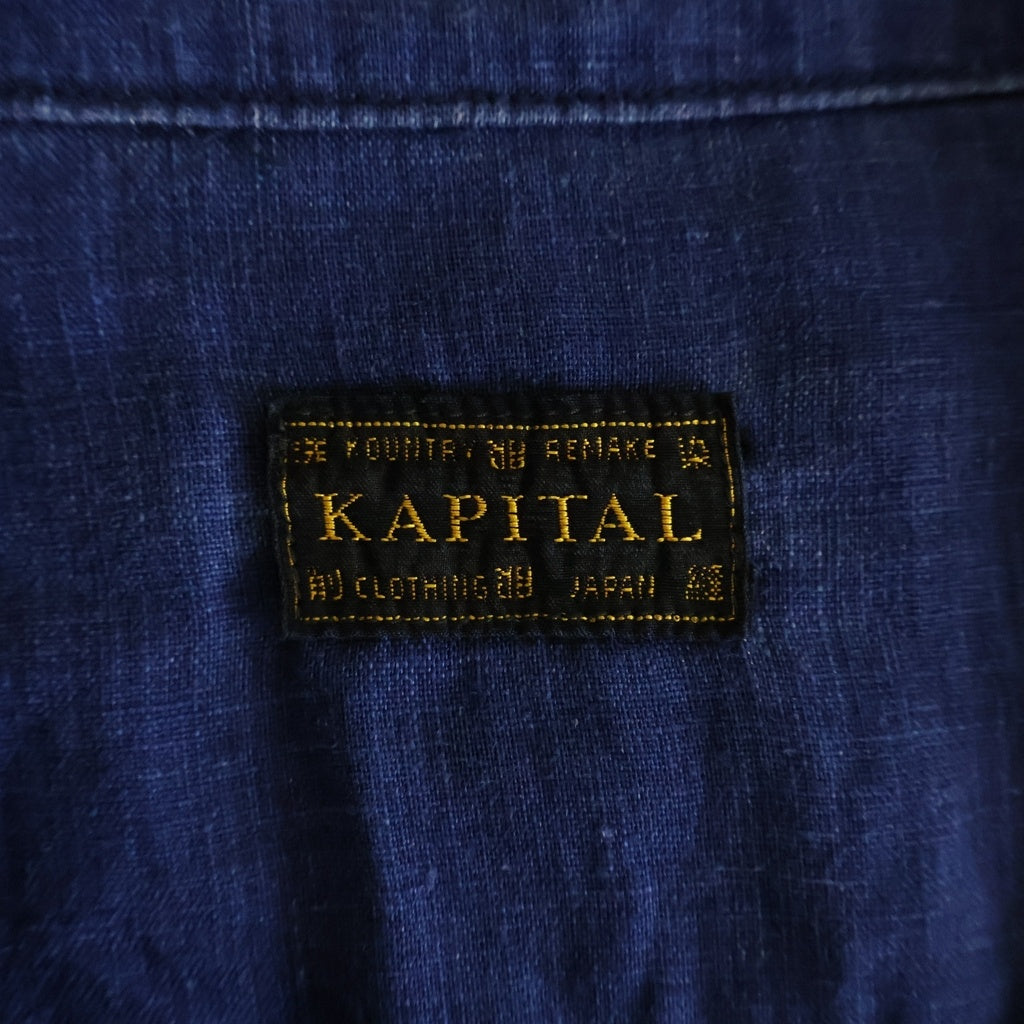 KAPITAL(キャピタル) Thunder Sashiko French Cloth Linen Aloha Shirt サンダー刺し子 フレンチクロスリネン アロハシャツ
