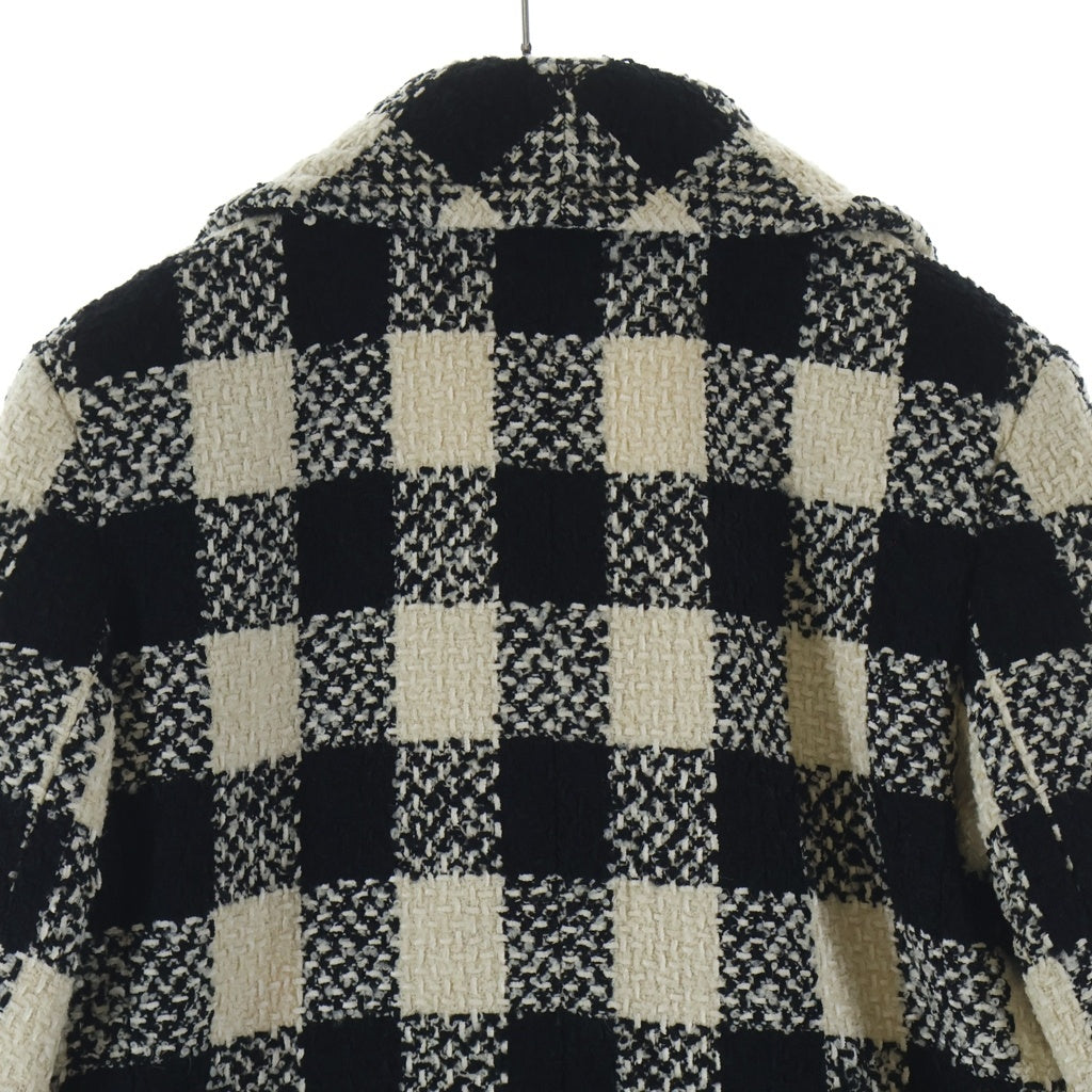 CHANEL(シャネル) ツイード ブロックチェック ダブルコート P54393V37464 ホワイト/ブラック レディース