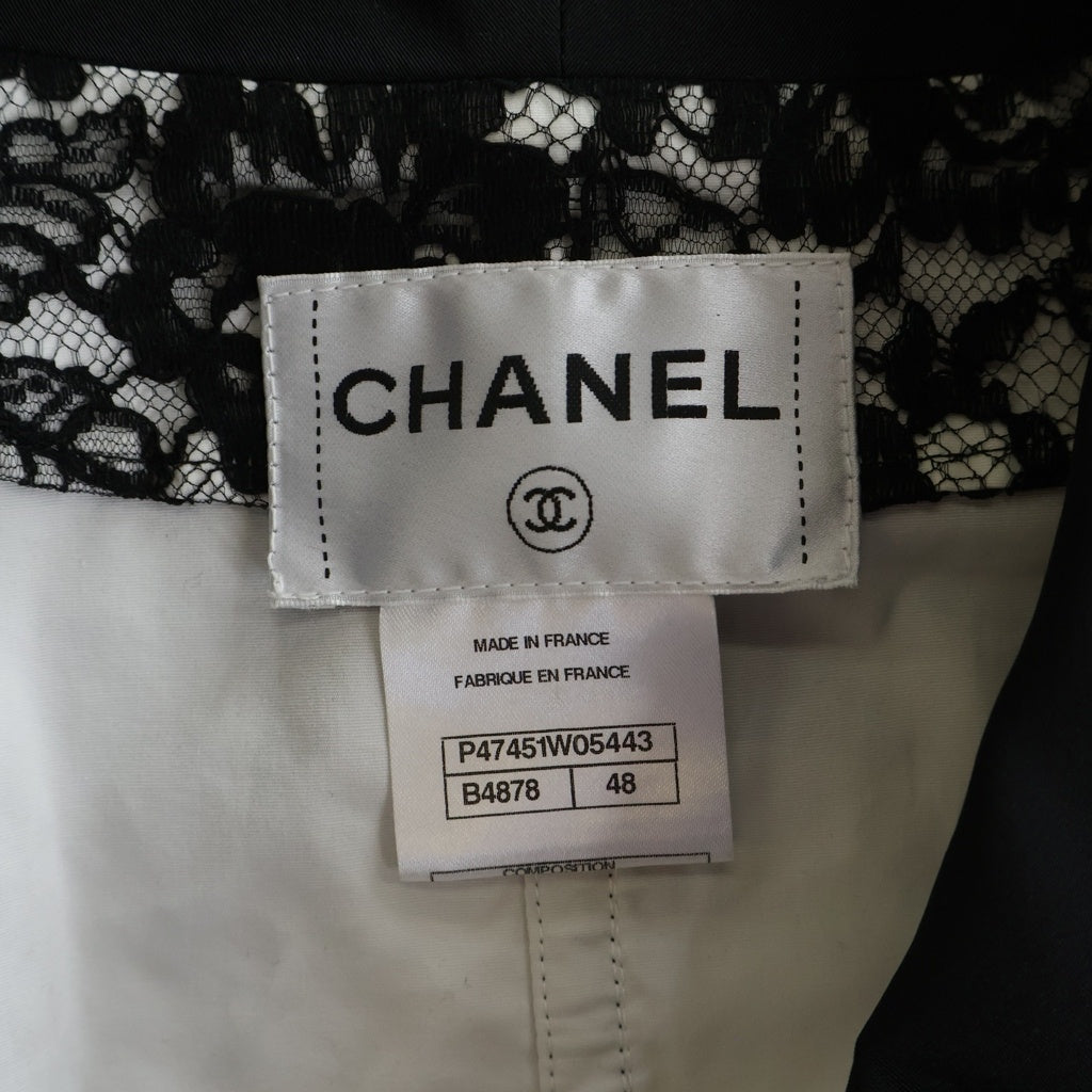 CHANEL(シャネル) 総レース ショールカラージャケット ホワイト/ブラック P47451W05443 メンズサイズ