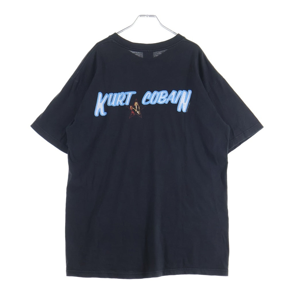 VINTAGE(ヴィンテージ) 90S VINTAGE KURT COBAIN MEMORIAL STAR 1996 GIANT ヴィンテージ カートコバイン 追悼 両面プリントTシャツ 半袖クルーネックカットソー ブラック