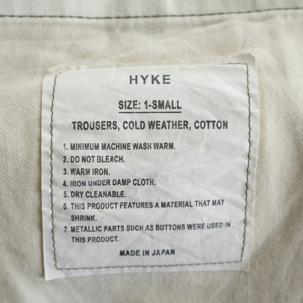 HYKE(ハイク) マルチポケット コットン ミリタリー カーゴパンツ カーキ 142-13014