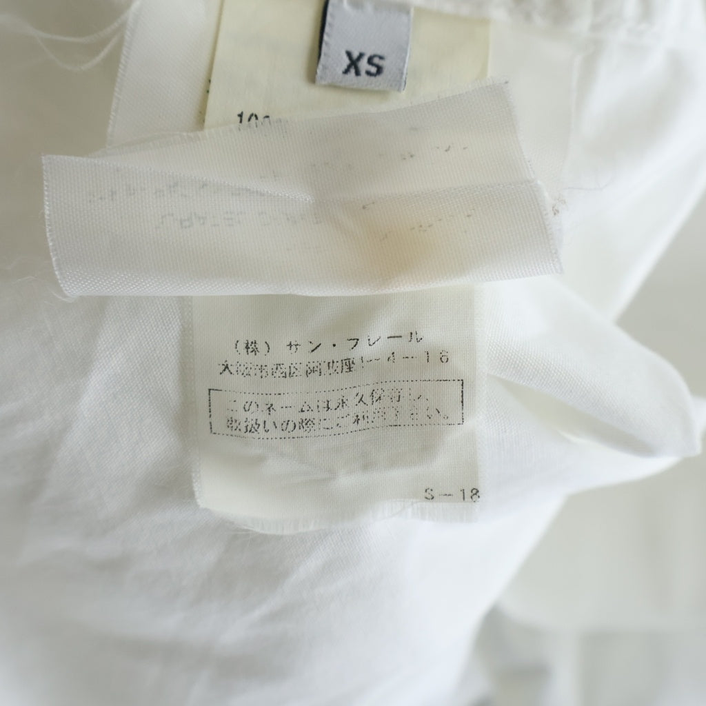 RAF BY RAF SIMONS(ラフ バイ ラフシモンズ) ロゴ エンブロイダリー コットン 長袖ボタンシャツ ホワイト