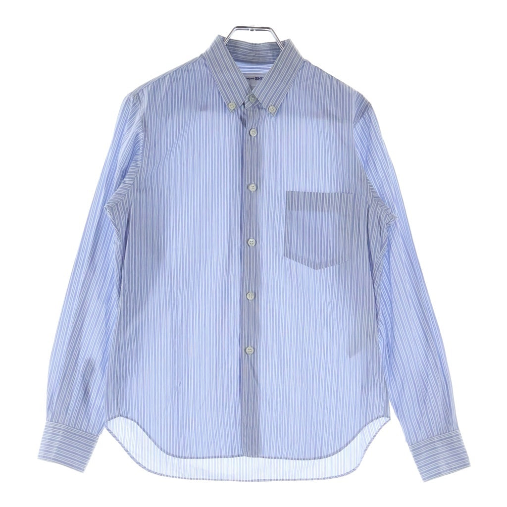 COMME des GARCONS SHIRT(コムデギャルソンシャツ) マルチストライプ ボタンダウン コットン 長袖シャツ ブルー CDGS6ST