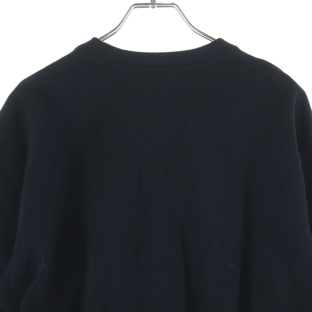 NO BRAND(ノーブランド) TELMA テルマ EMBROIDERED SWEATSHIRT エンブロイダード フラワーフリル 変形スウェットシャツ ブラック レディース TLM53JE060