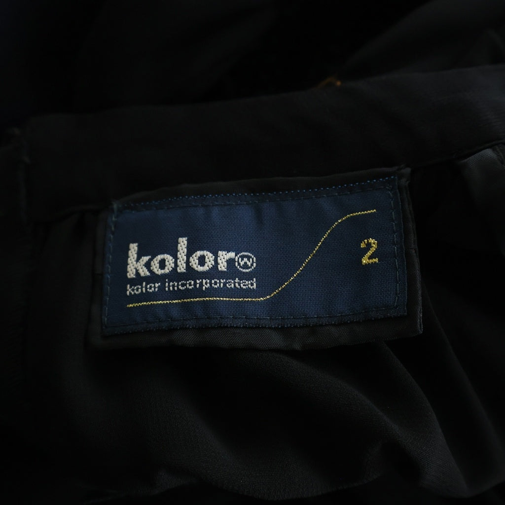kolor(カラー) ポリエステル シアー ギャザー ノースリーブワンピース ブラック レディース 21SCL-002117S