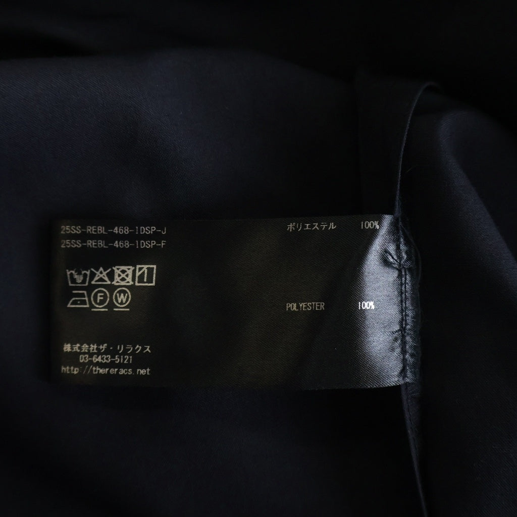 THE RERACS(ザ リラクス) 25SS ポリエステル スタンドカラー スナップボタン 半袖シャツ ブラック 25SS-REBL-468-IDSP-L