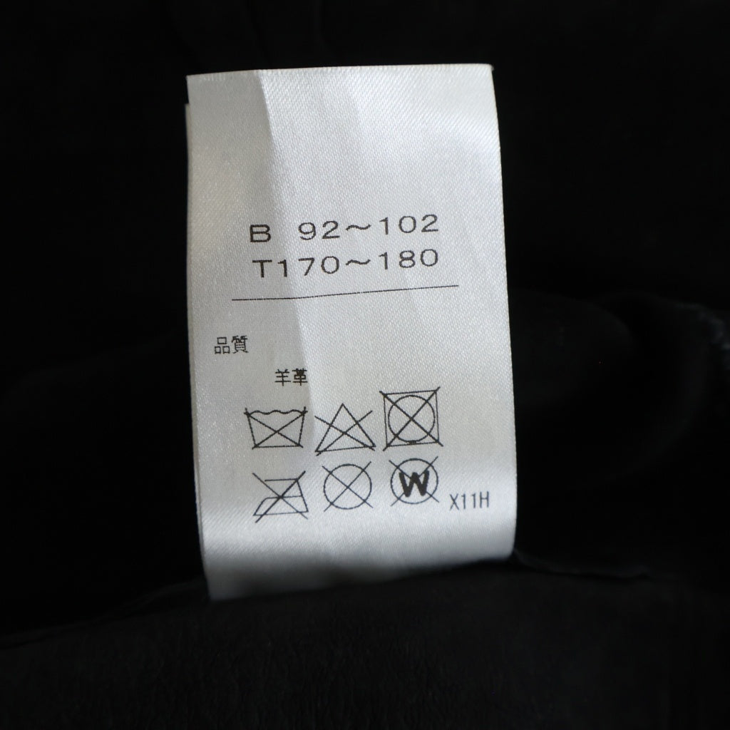 ATON(エイトン) シープレザー フーデッドプルオーバーアノラックジャケット ブラック NM.9601 SAMPLE