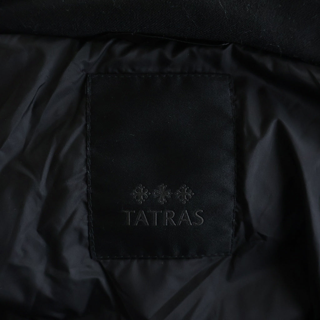 TATRAS(タトラス) 21AW AGORDO アゴルド ウール 袖ロゴエンブロイダリー フード ダウンジャケット ブラック MTKE21A4148-D