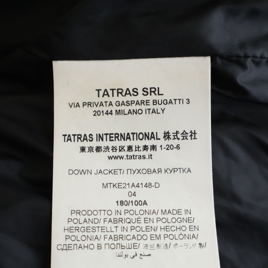 TATRAS(タトラス) 21AW AGORDO アゴルド ウール 袖ロゴエンブロイダリー フード ダウンジャケット ブラック MTKE21A4148-D