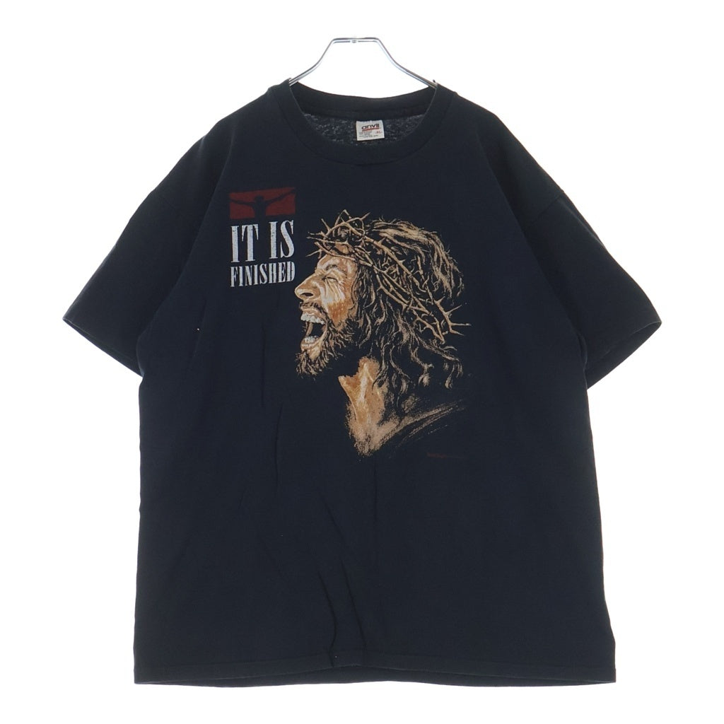 VINTAGE(ヴィンテージ) 90S VINTAGE JESUS IT IS FINISHED TEE ANVIL ヴィンテージ ジーザス イエスキリスト グラフィックプリントTシャツ 半袖クルーネックカットソー ブラック