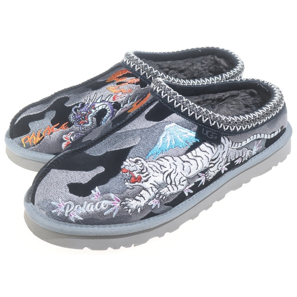 UGG(アグ) 24AW ×PALACE TASMAN SLIPPER BLACK CAMO パレス ブラックカモ 刺繍デザイン タスマンスリッパ ミュール ブラック/パープル 1172070-BKCA