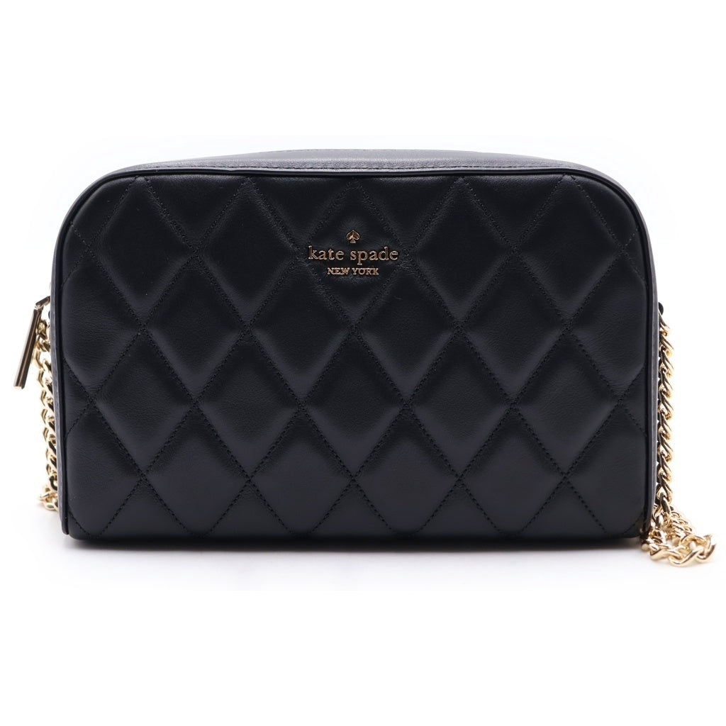 Kate Spade(ケイトスペード) CAREY MINI CAMERA BAG キャリー ミニカメラ キルティング レザー ショルダー バッグ ブラック KG425 レディース
