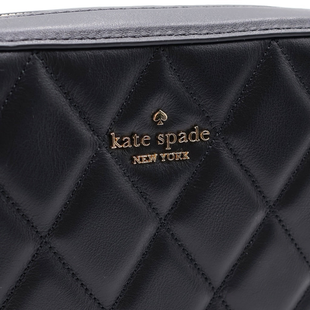 Kate Spade(ケイトスペード) CAREY MINI CAMERA BAG キャリー ミニカメラ キルティング レザー ショルダー バッグ ブラック KG425 レディース