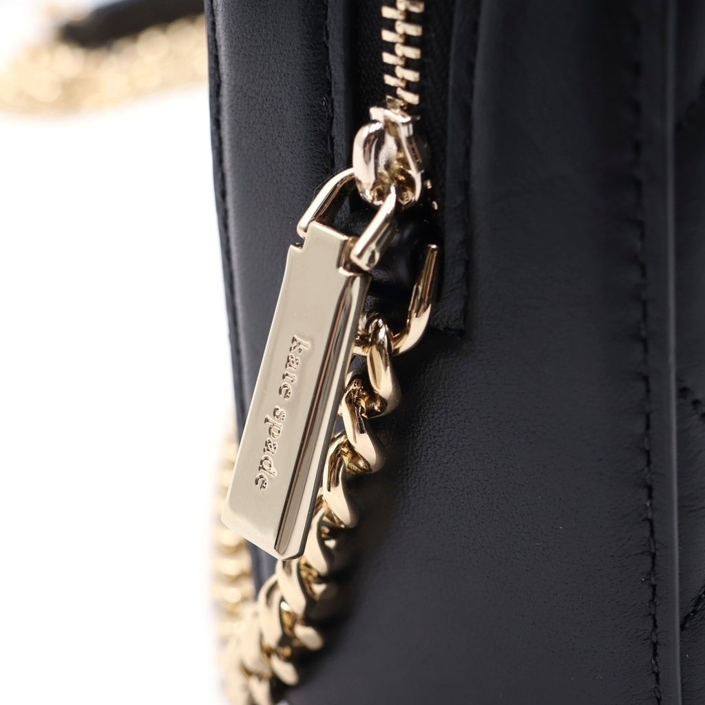 Kate Spade(ケイトスペード) CAREY MINI CAMERA BAG キャリー ミニカメラ キルティング レザー ショルダー バッグ ブラック KG425 レディース