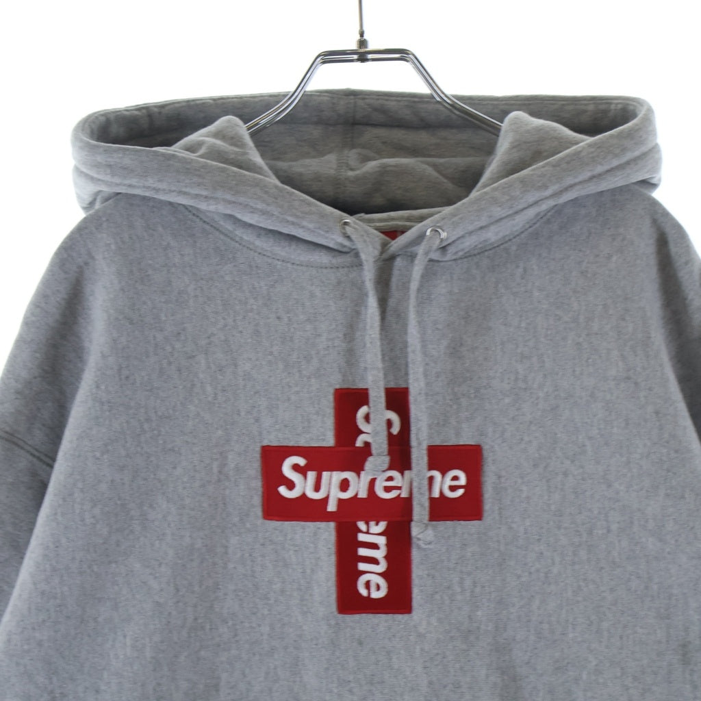 SUPREME(シュプリーム) 20AW Cross Box Logo Hooded Sweatshirt クロスボックスロゴ プルオーバースウェットパーカー グレー